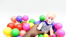 LEARN COLORS Baby Girl Doll Bath Time 'The Ball Pit Toys' Baby Kids Videos-15
