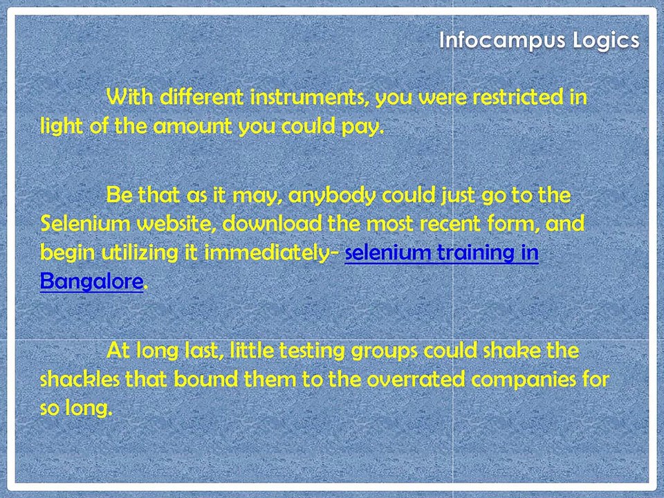 selenium training in Bangalore