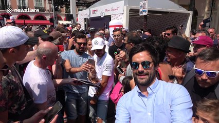 Lewis Hamilton mobbed by fans in Monte Carlo, Monaco