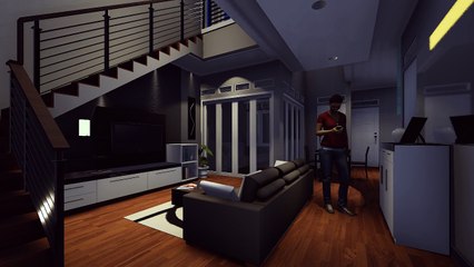 Animasi desain interior ruang keluarga - rumah desain 2000