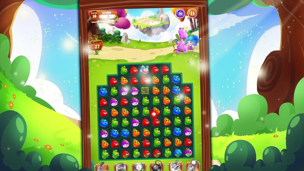 Fruit Cartoon combo missions: Collect nutrients and find magic thunder to beat the Dragon