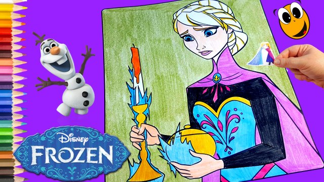 Disney Frozen Elsa Crayola stickers coloring book colored pencils ❤ COLORING WITH KOKI DISNEY TOYS