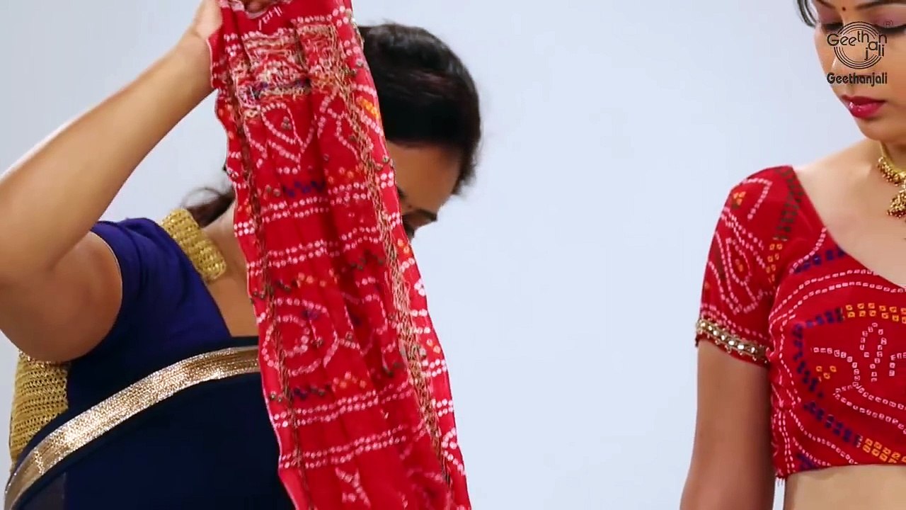 How To Wear A Saree To Look Slim Step By Step-Rajasthani Style Sari Draping with Thin Perfect Pleats_2718