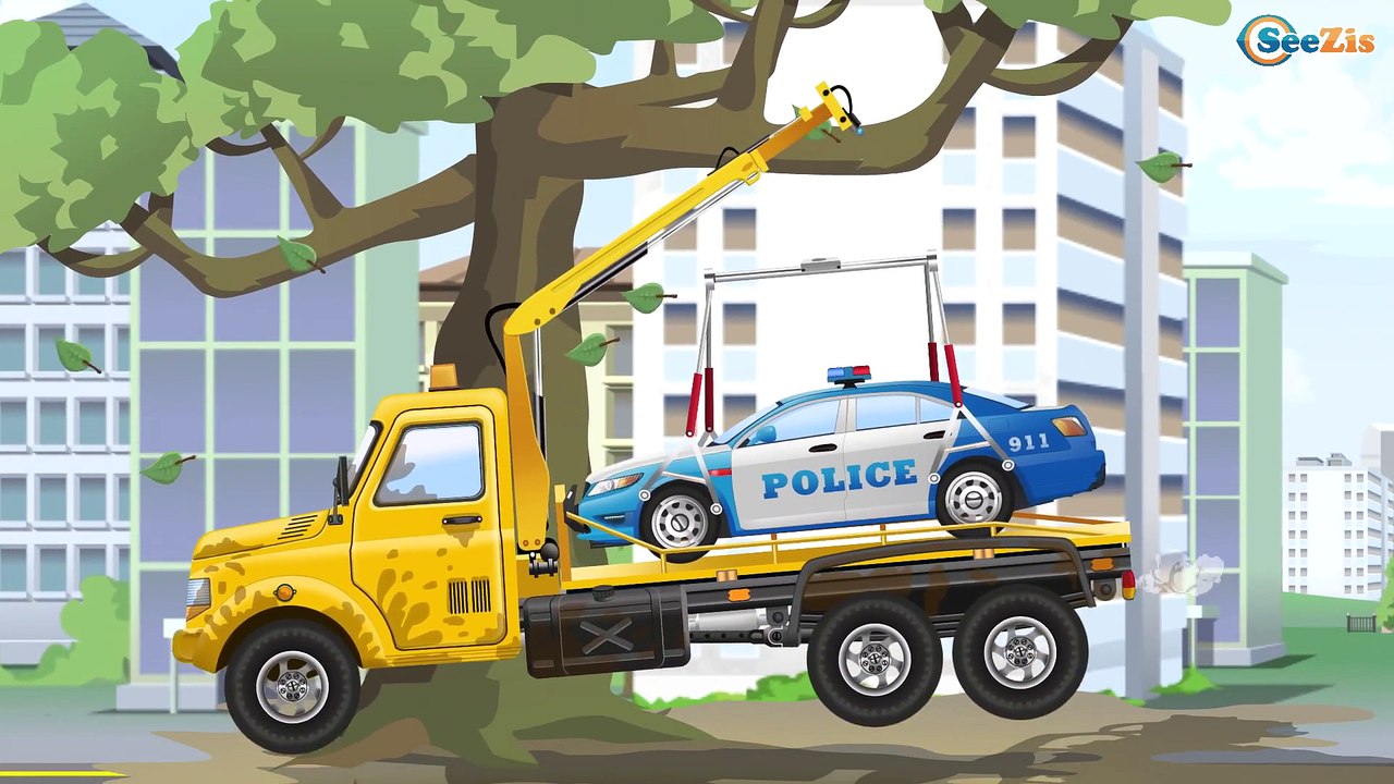 Cop Cars Kids Animation Cartoon - The Police Car Real Cars for kids & Trucks Cartoons for children
