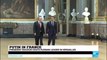 Emmanuel Macron and Vladimir Putin address the media at Versailles
