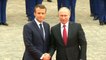 French President Macron Welcomes Russian President Putin At France's Palace Of Versailles