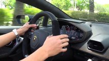 Lamborghini Huracan Spyder Test Drive LOUD Accelerations Downshifts & Revs at Lamborghini Miami