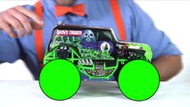 Monster Truck Toys for Kids - learn Shapes of the trucks while jumping and hiking _ Blippi Toys