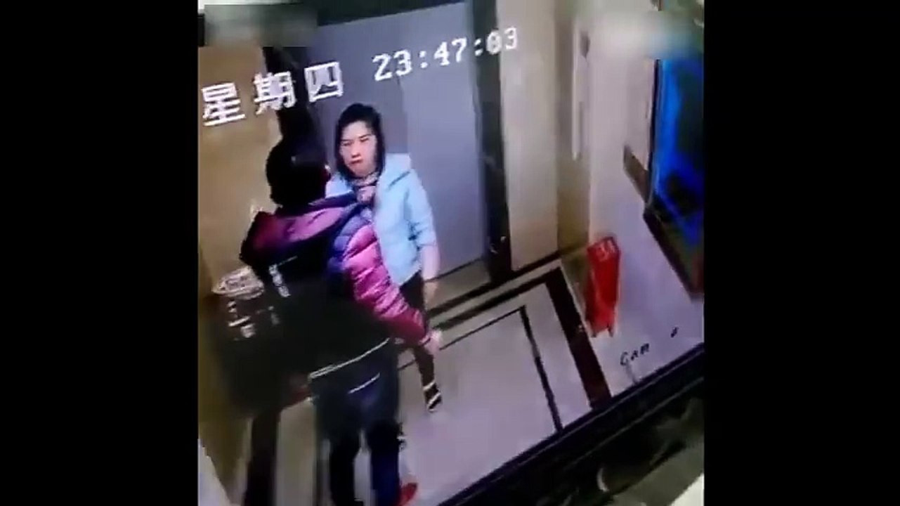RAW  Drunk man falls into elevator shaft after kicking doors open, China
