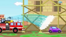 El Camión de bomberos es Rojo en la ciudad - Dibujo animado de coches - Carritos Para Niños