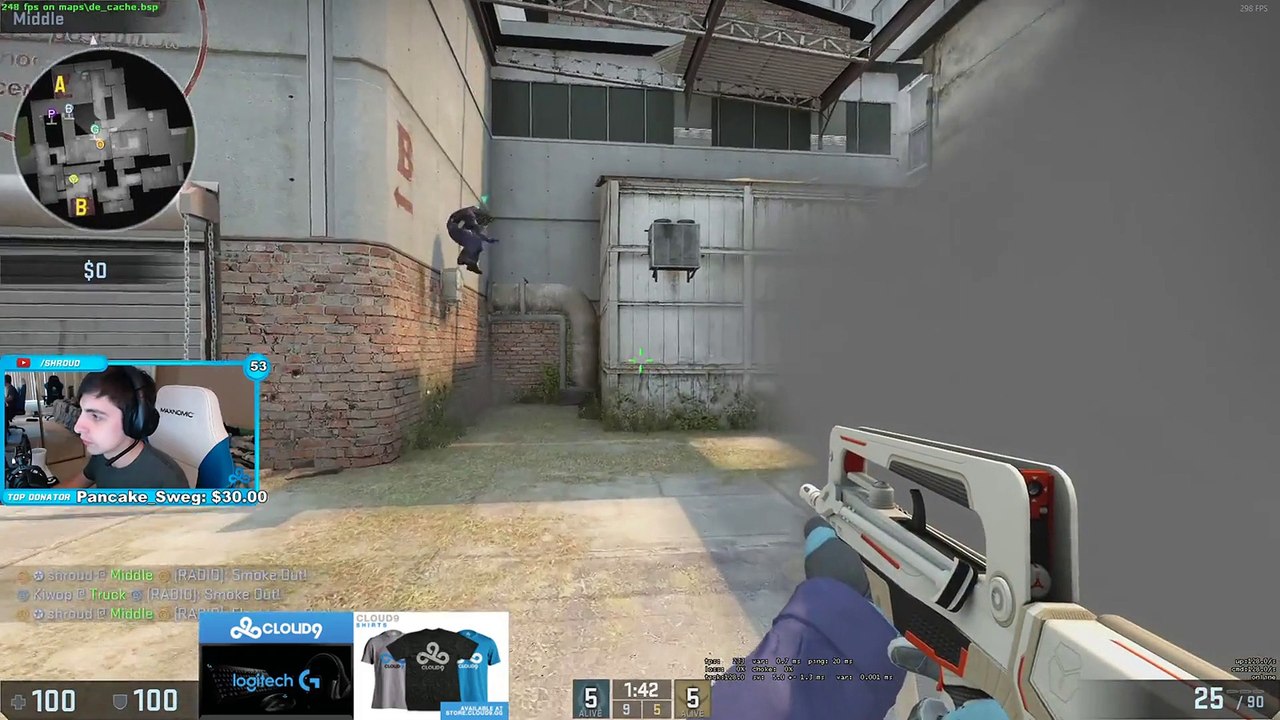 CSGO: Shroud flashes for his teammate