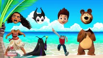 Wrong Heads Shiva ANTV Maleficent Bear Moana Paw Patrol Finger Family Song for Kids and Toddlers