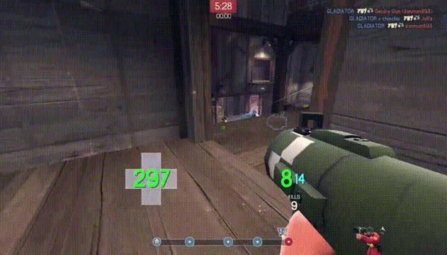 Team Fortress 2: When your ubered kamikazi taunt kill into air strike bomb goes just right