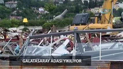 Galatasaray adası'nda yıkım