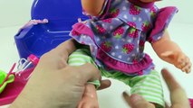 Baby Doll Poops and Pees in Baby Alive Diaper Change Drinks and Wets Baby Feeding Video