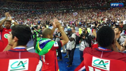 Joie des joueurs du PSG après leur 11e Coupe de France