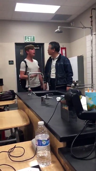 KID GOES INSANE ON TEACHER AFTER NOT ROUNDING GRADE FROM TEACHER