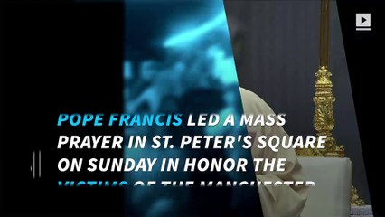 Pope prays for Manchester arena bombing victims