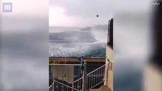 Incredible footage of a HUGE whirlpool spotted off Corfu