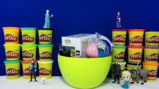 GIANT ELSA Surprise Egg Play Doh   Disney Frozen Toys Pop Mystery Mini MLP