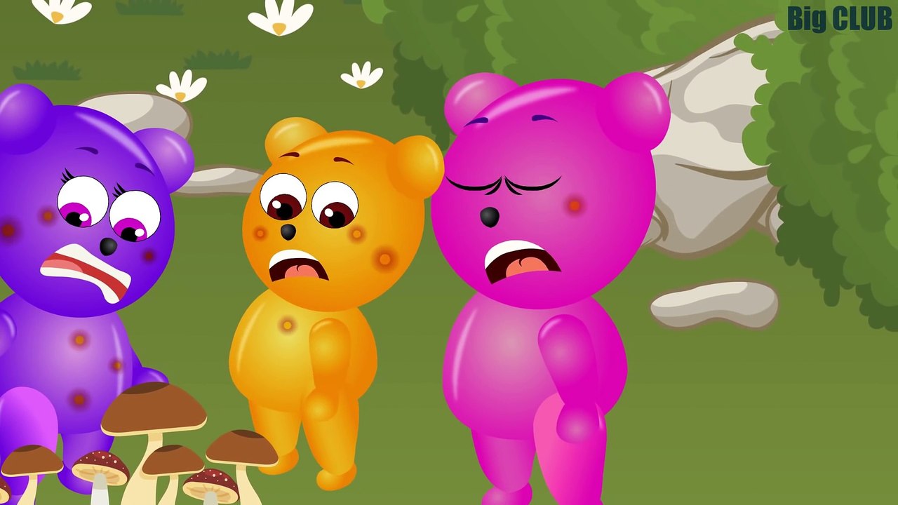 Mega Gummy Bear ate Toxic Mushroom he was Allergy! Finger Family Song