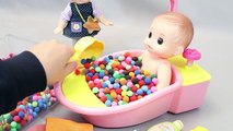 Baby Doll Bath Time Change Diaper Bed Sleep Play Doh Toy Surprise Eggs Toys