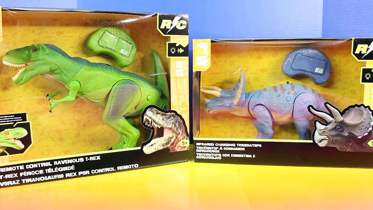 Animal Remote Control TRex & Infrared Charging Triceratops