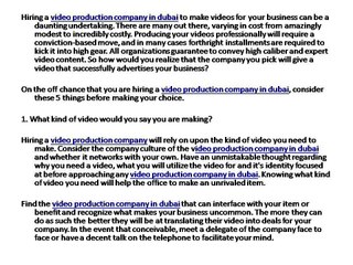 5 Tips for Hiring a Video Production Company