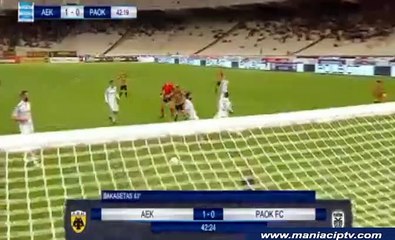 1-0 Το γκολ του Τάσου Μπακασέτα- ΑΕΚ 1-0 ΠΑΟΚ - 28.05.2017