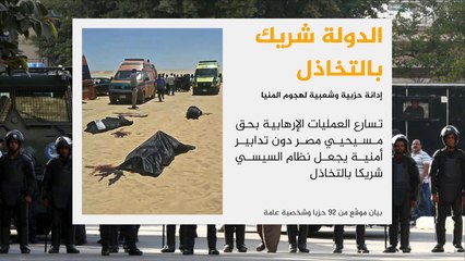 أحزاب وشخصيات مصرية يحمّلون السيسي مسؤولية هجوم المنيا