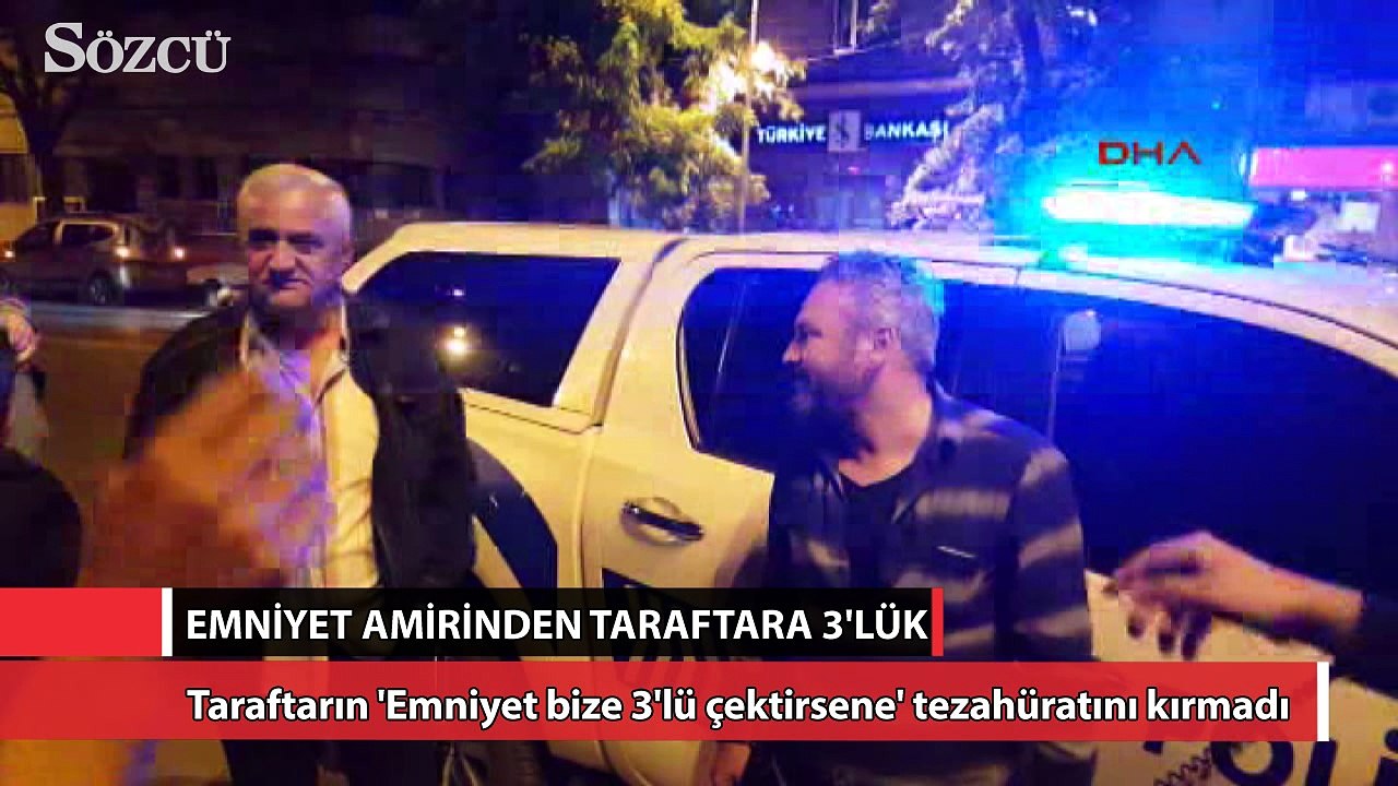 Zonguldak'ta Emniyet amiri 3'lü çektirdi taraftar coştu