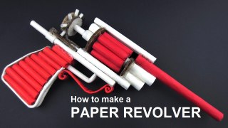 How to Make an Automatic Paper Revolver That Shoots 6 Bullets   With Trigger