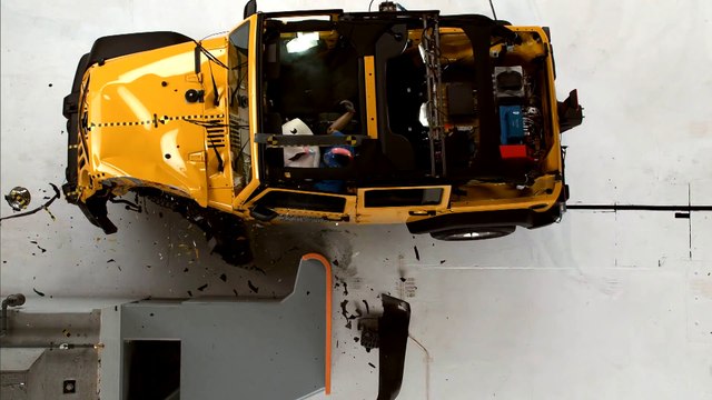 Jeep Wrangler 4-door small overlap IIHS crash test