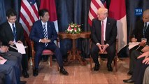 Prime Minister Abe And President Trump Hold Meeting On North Korea
