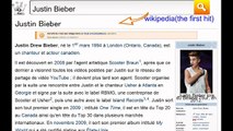 Recherche 'Justin Bieber' plutôt sais.