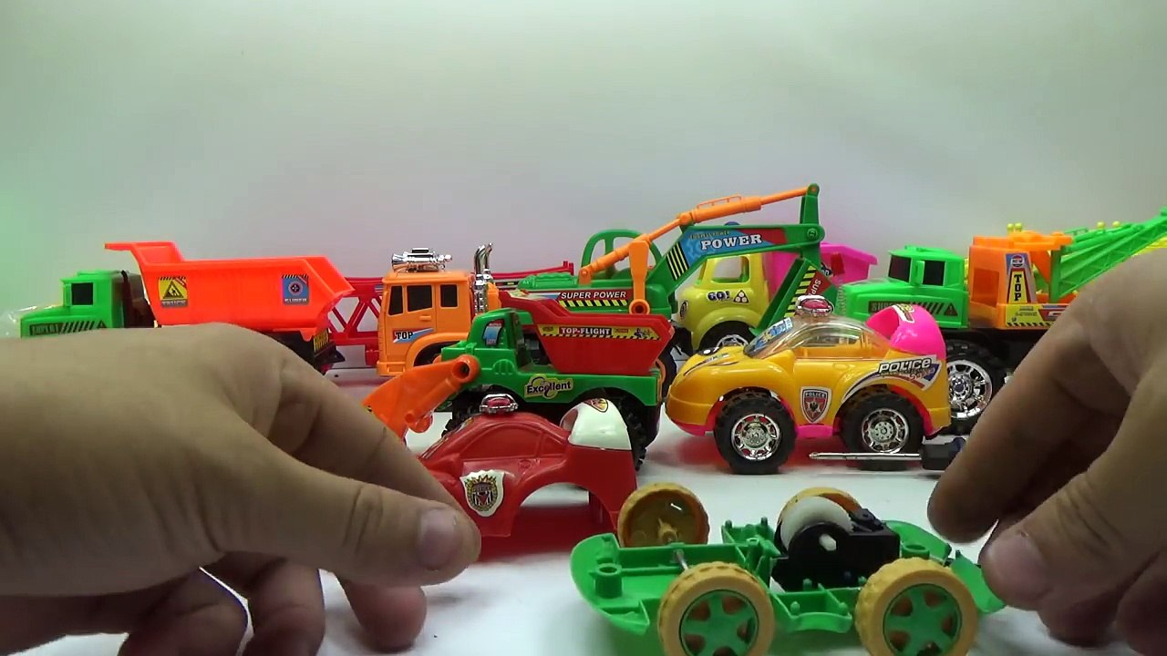 Baby Studio - How to Dismantle the Supper Police Car and crane truck   Video for kids - YouTube