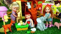 Bebe de Elsa y Sus Amigos Van de Excursion al Zoologico de Barbie - Historias de Muñecas | Titi