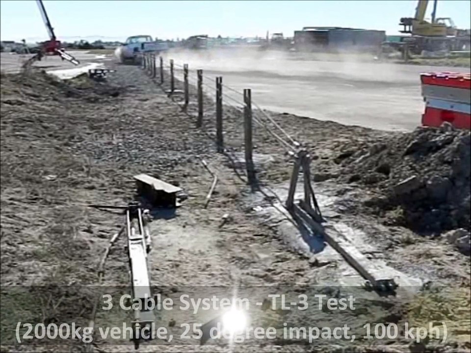 Armorwire cable barrier crash test