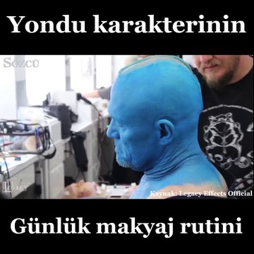 Yondu karakterinin makyaj rutini