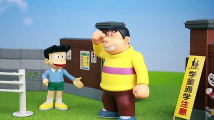 Doraemon Nobita and Shizuka (Noby and Sue) rain day stop motion animation ドラえもん ALPACO