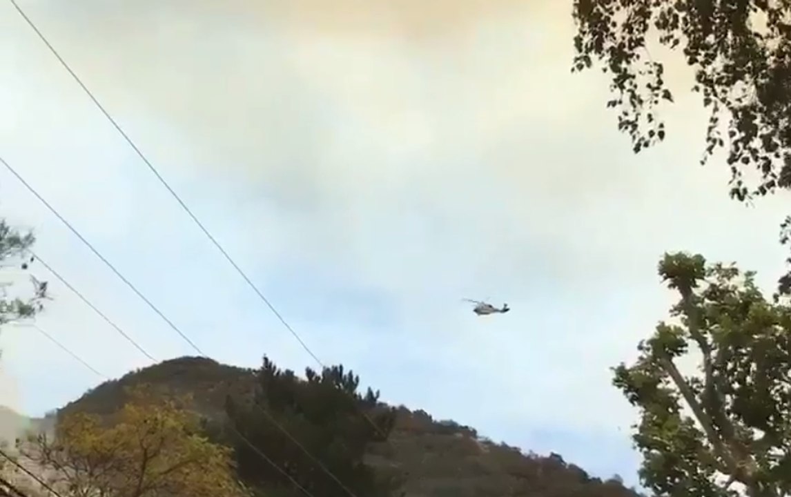 Firefighters Deploy Helicopters to Fight Brentwood Brush Fire