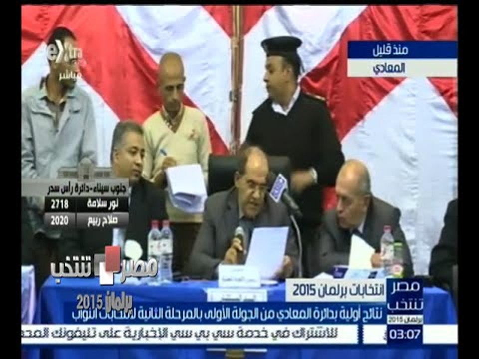 #مصر_تنتخب | نتائج اولية بدائرة المعادي من الجولة الأولى بالمرحلة الثانية