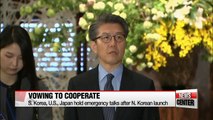 Representatives for N. Korea policies in S. Korea, U.S. and Japan vow to closely cooperate over the phone