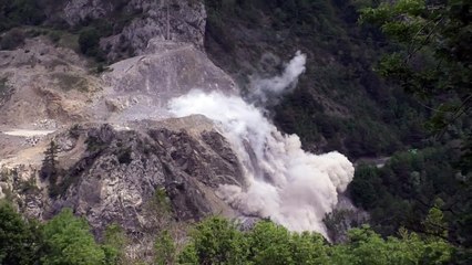 Impressionnant : Regardez l'incroyable explosion des tirs de mines en Ubaye de ce lundi
