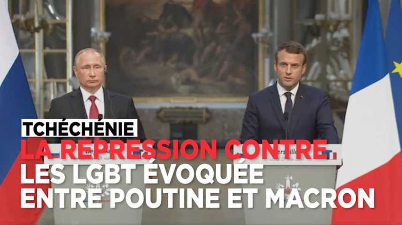 Macron : "J'ai évoqué avec le président Poutine le respect des minorités et des LGBT en Tchétchénie"
