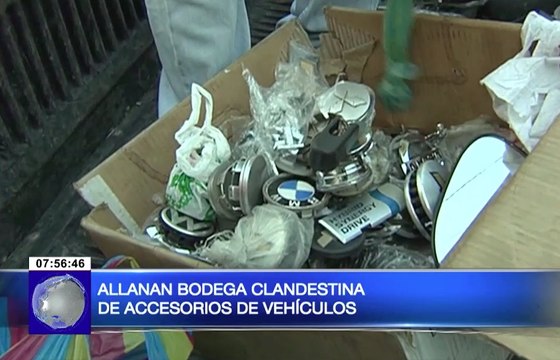 Allanan bodega clandestina de accesorios de vehículos