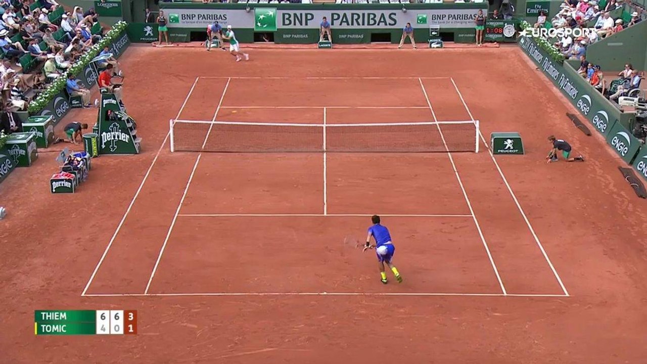 Un point exceptionnel entre Thiem et Tomic (Roland-Garros)