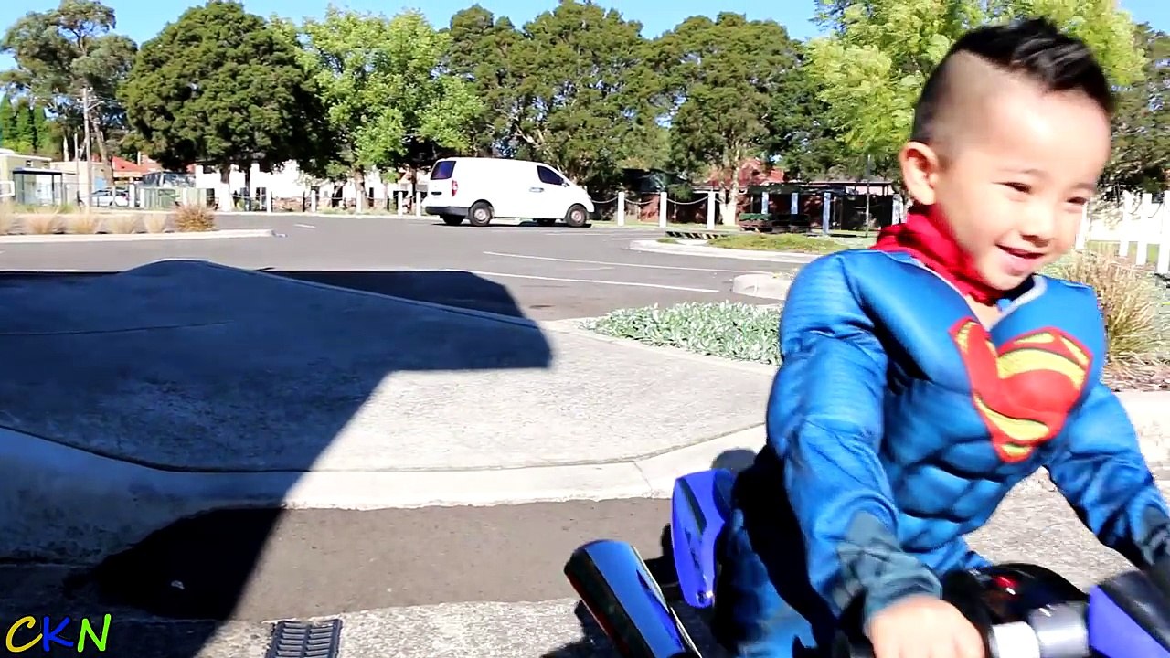 Superman Steals Power Rangers Battery Powered Ride On Bike Power Wheels Car Ckn Toys