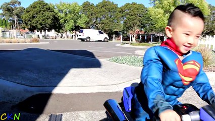 Superman Steals Power Rangers Battery Powered Ride On Bike Power Wheels Car Ckn Toys