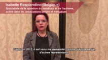 Droits et libertés : Isabelle Resplendino. Spécialiste de la question du handicap et de l’autisme, active dans les associations belges et françaises (Belgique)